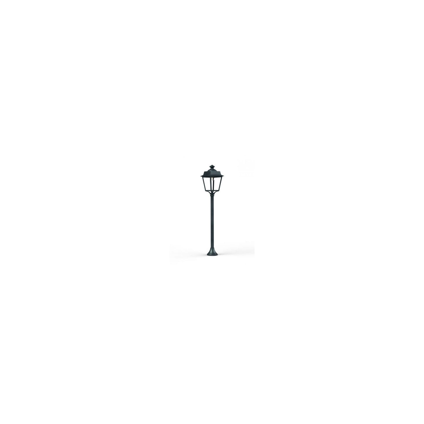 Place des Vosges 1 Evolution Small Clear Glass Lamp Post with Four-Sided, Glass Style Lantern