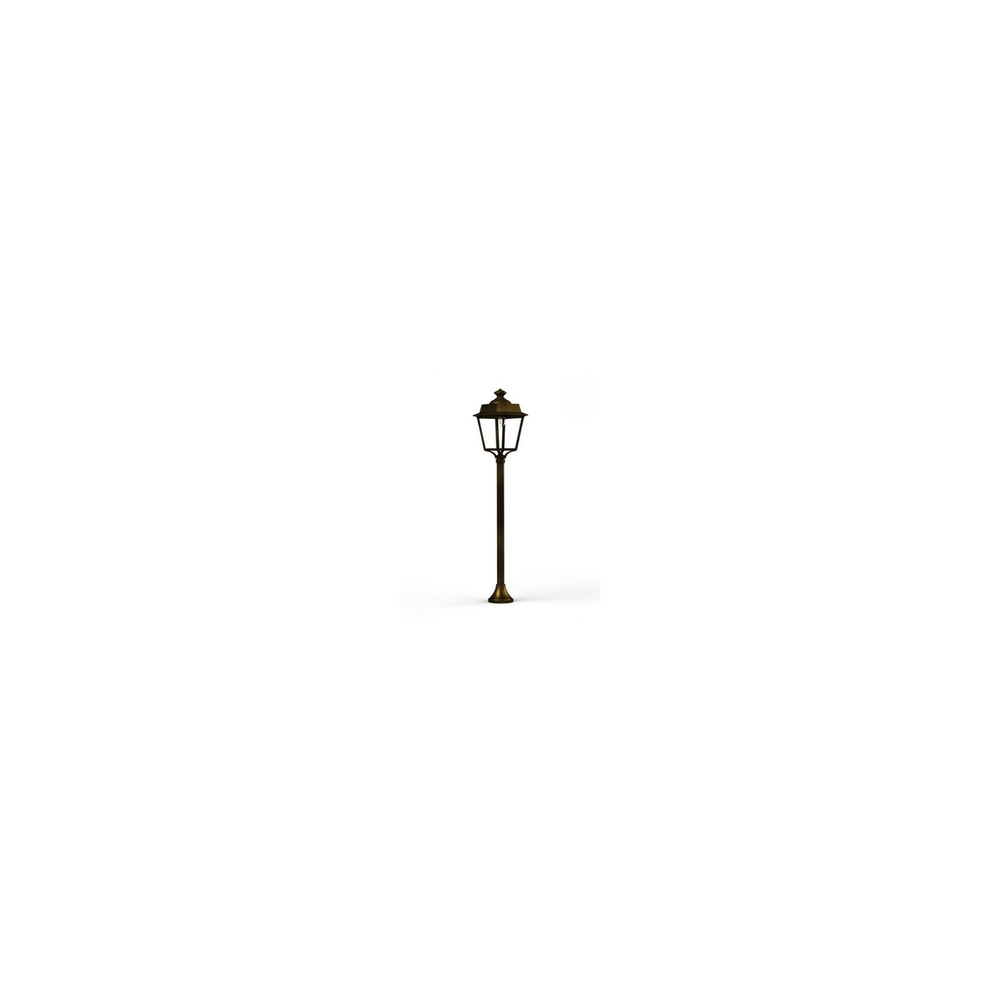 Place des Vosges 1 Evolution Small Clear Glass Lamp Post with Four-Sided, Glass Style Lantern