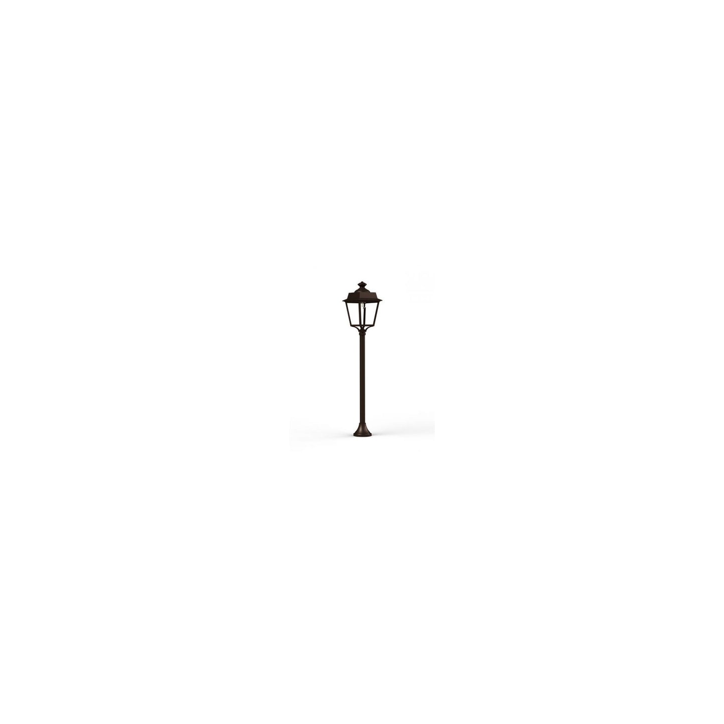 Place des Vosges 1 Evolution Small Clear Glass Lamp Post with Four-Sided, Glass Style Lantern
