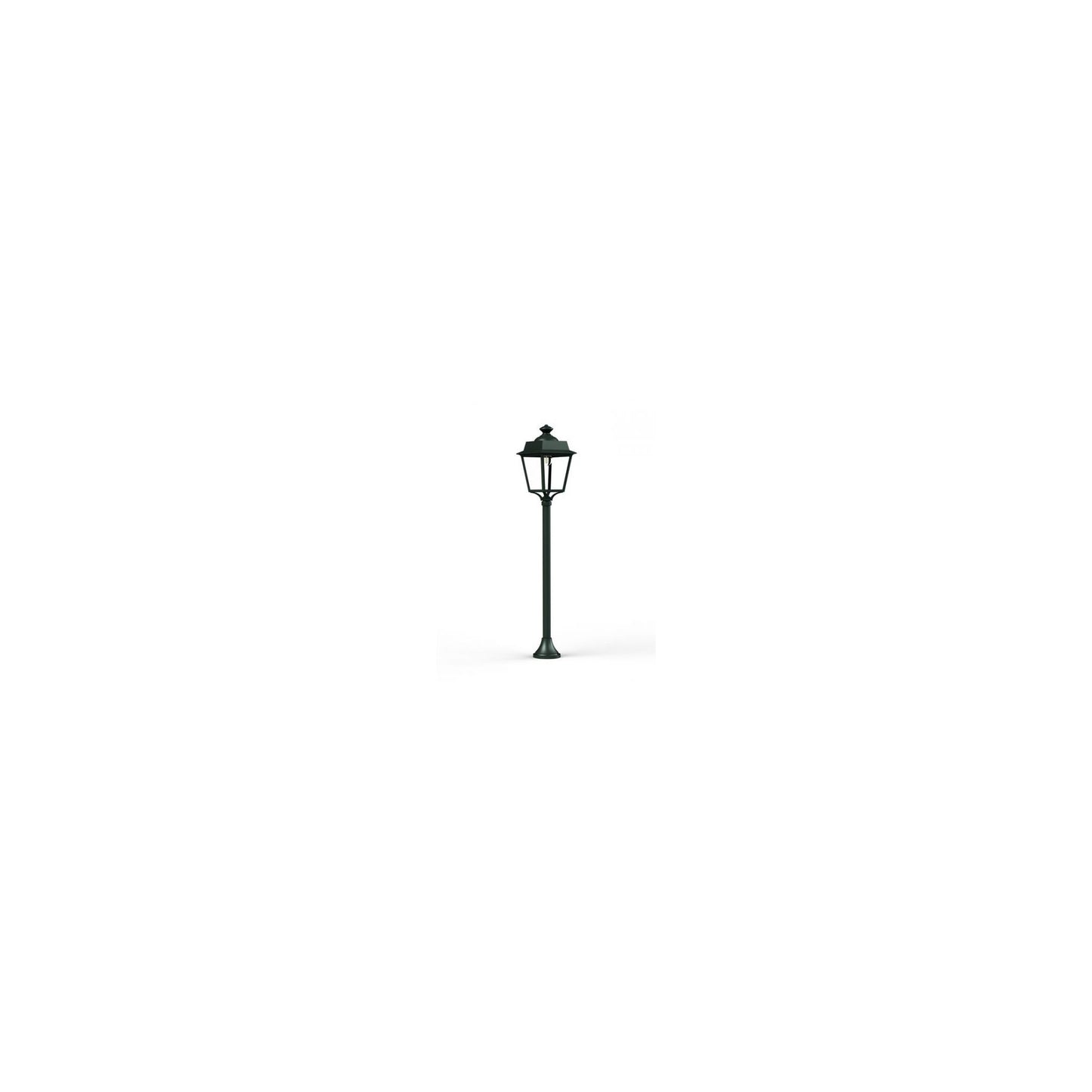 Place des Vosges 1 Evolution Small Clear Glass Lamp Post with Four-Sided, Glass Style Lantern