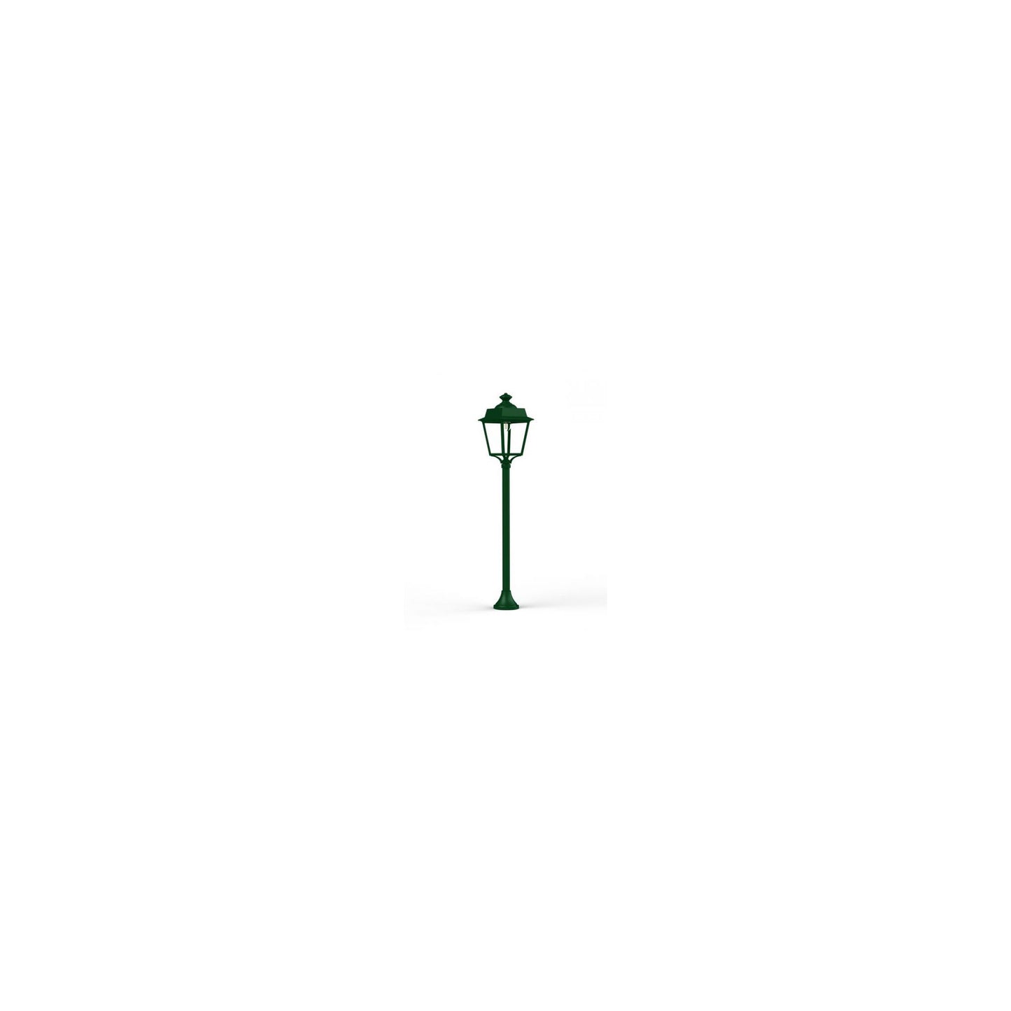 Place des Vosges 1 Evolution Small Clear Glass Lamp Post with Four-Sided, Glass Style Lantern