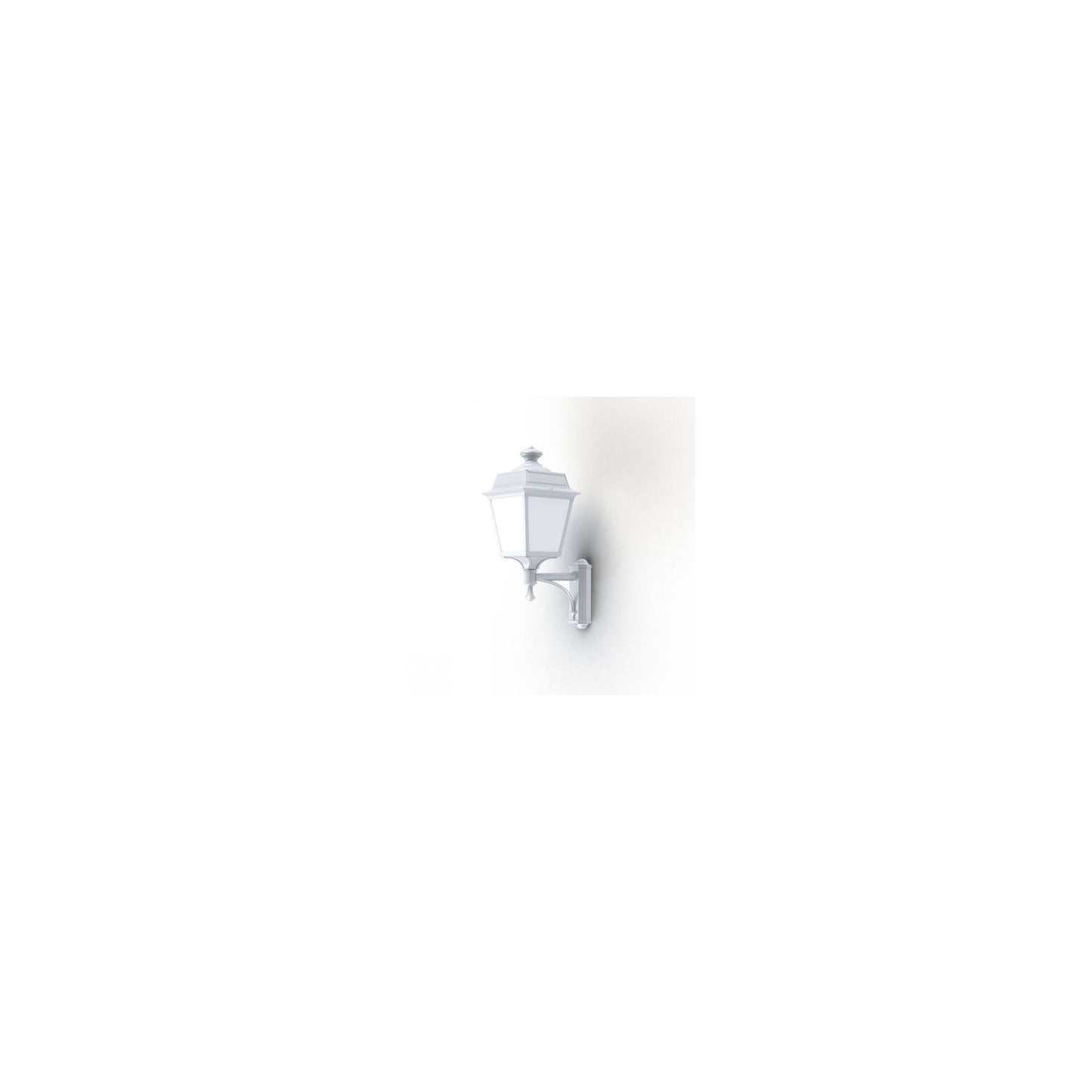 Place Des Vosges 1 Tradition Frosted Glass Upwards Wall Bracket with Four-Sided Lantern
