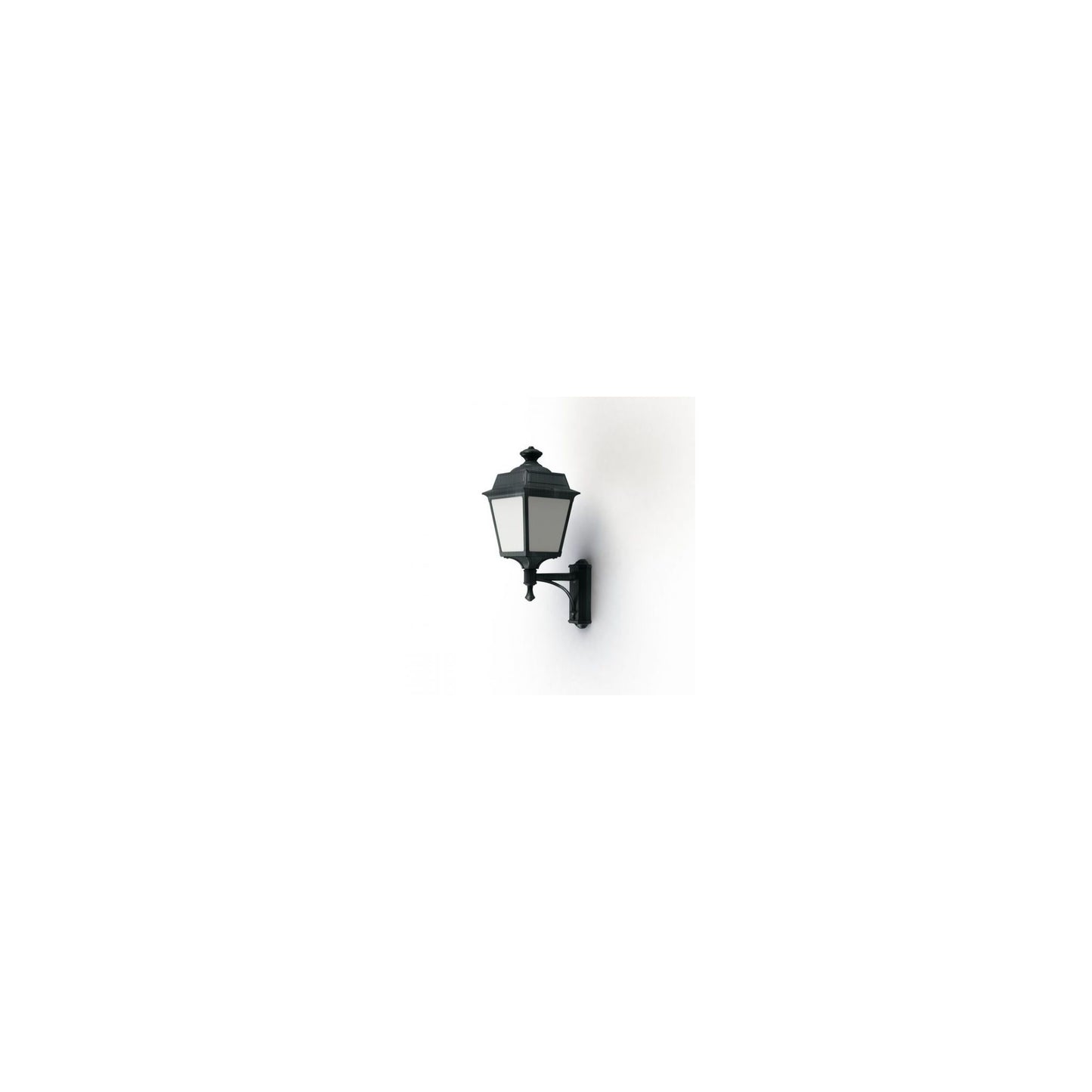 Place Des Vosges 1 Tradition Frosted Glass Upwards Wall Bracket with Four-Sided Lantern