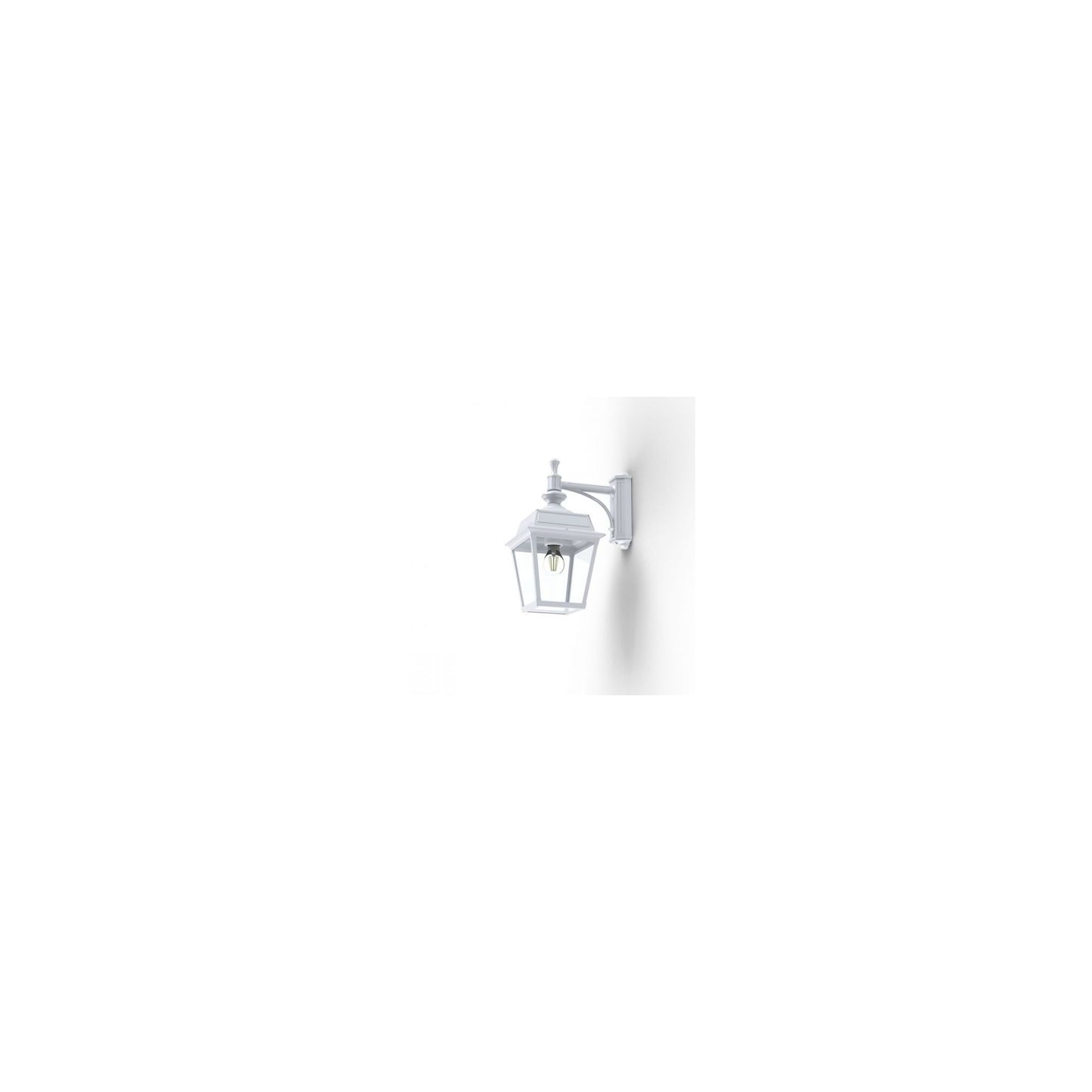 Place Des Vosges 1 Tradition Clear Glass Downwards Wall Bracket with Four-Sided Lantern
