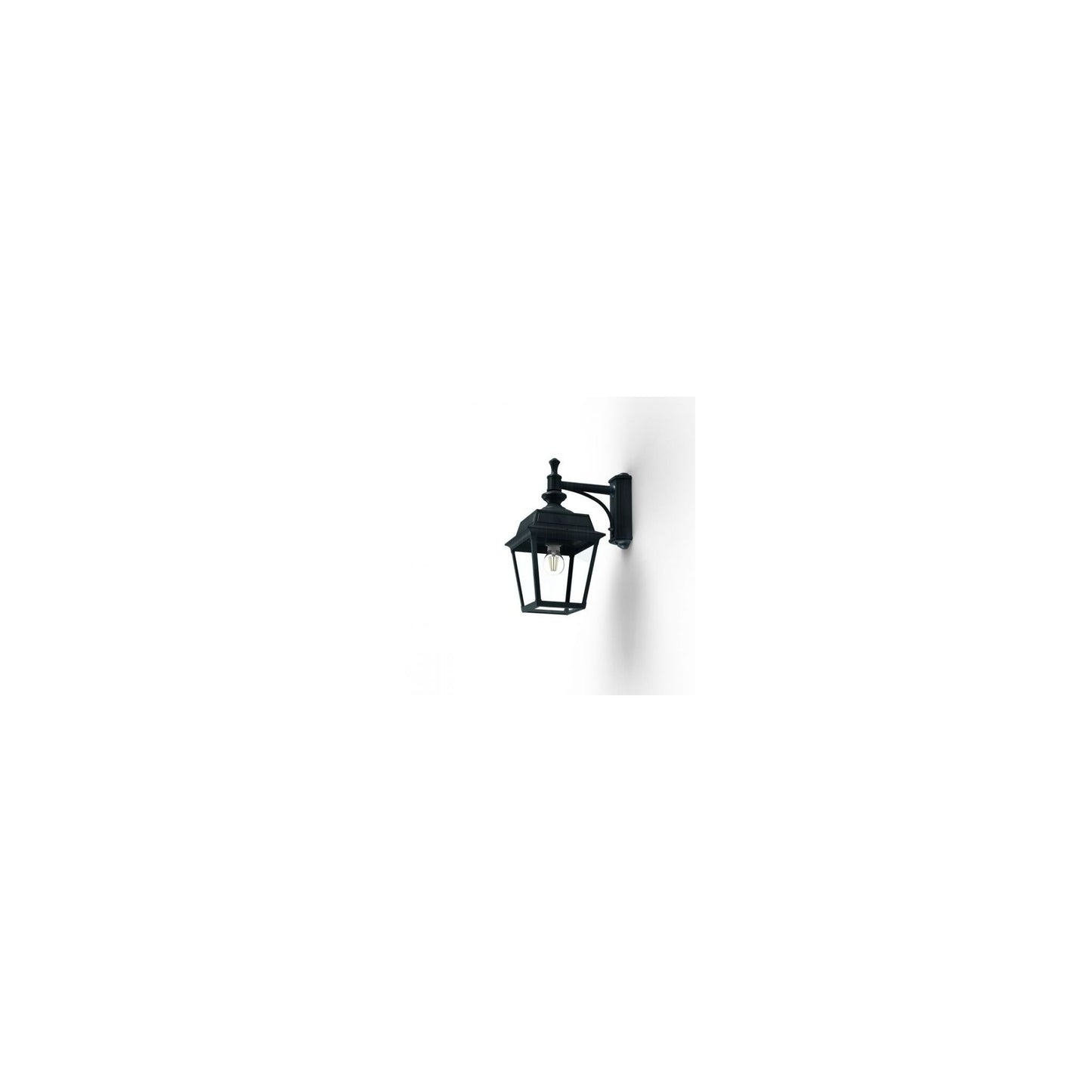 Place Des Vosges 1 Tradition Clear Glass Downwards Wall Bracket with Four-Sided Lantern