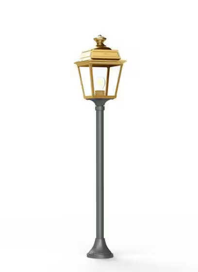 Place Des Vosges 1 Tradition Small Clear Glass Lamp Post with Minimalist lines style lantern