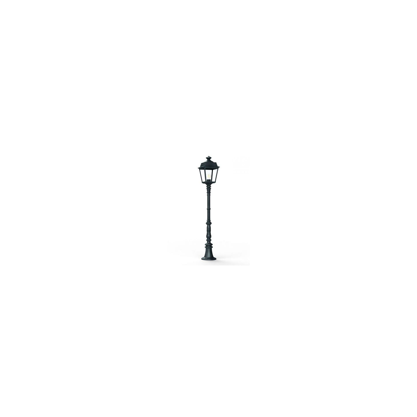 Place Des Vosges 1 Tradition Medium Clear Glass Lamp Post with Minimalist lines style lantern