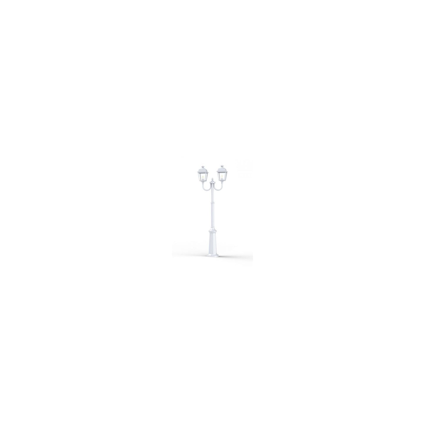 Place Des Vosges 1 Tradition Large Double Arm Clear Glass Lamp Post with Minimalist lines style lantern