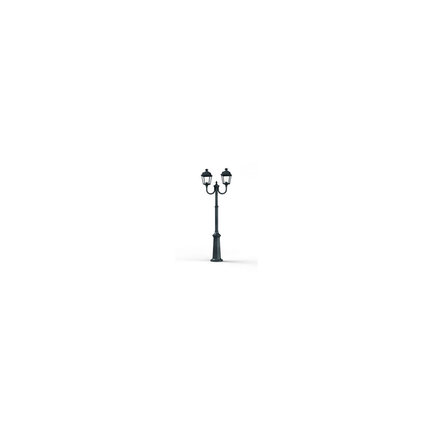 Place Des Vosges 1 Tradition Large Double Arm Clear Glass Lamp Post with Minimalist lines style lantern