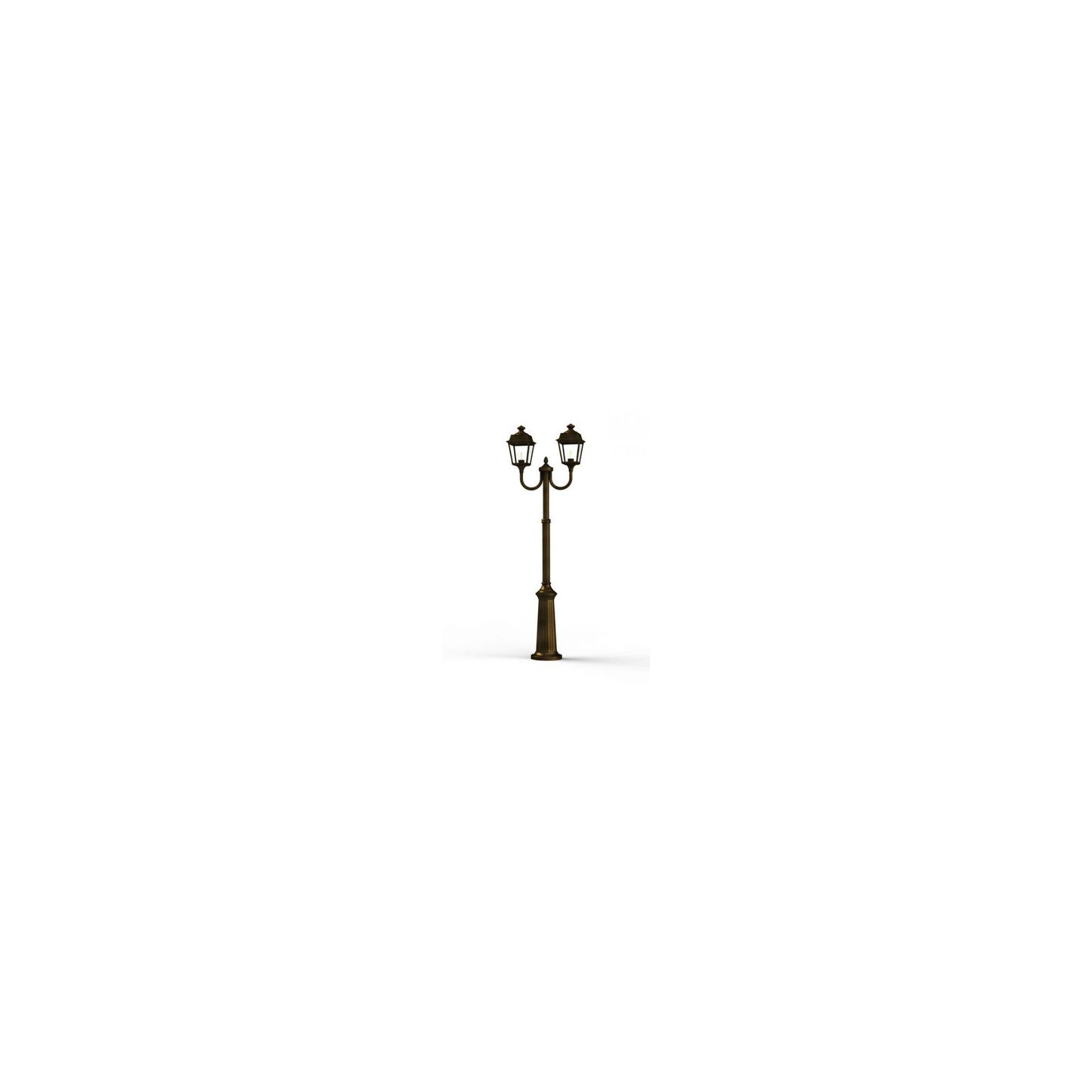 Place Des Vosges 1 Tradition Large Double Arm Clear Glass Lamp Post with Minimalist lines style lantern
