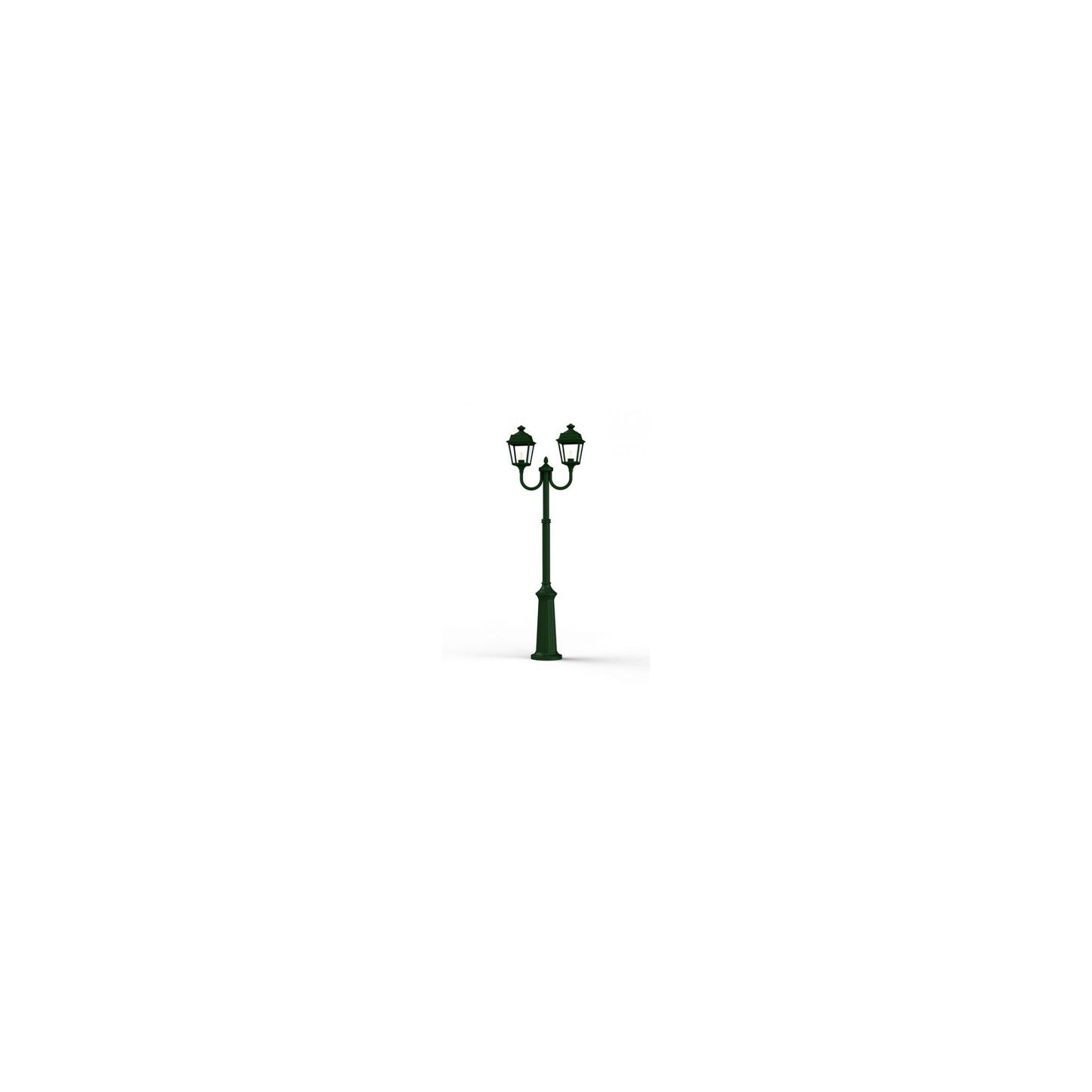 Place Des Vosges 1 Tradition Large Double Arm Clear Glass Lamp Post with Minimalist lines style lantern