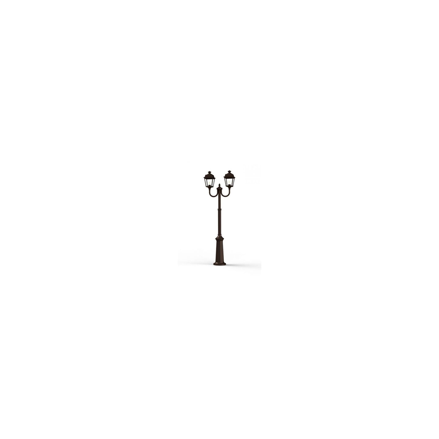 Place Des Vosges 1 Tradition Large Double Arm Clear Glass Lamp Post with Minimalist lines style lantern