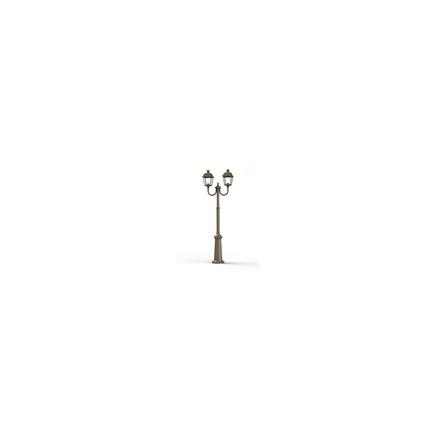 Place Des Vosges 1 Tradition Large Double Arm Clear Glass Lamp Post with Minimalist lines style lantern