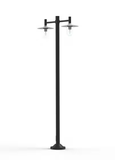 Montana Model 4 Double Arm Clear Glass & White Shade Lamp Post