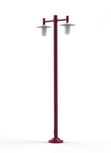 Montana Model 4 Double Arm Opal Glass & Copper Shade Lamp Post