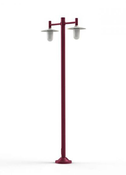 Montana Model 4 Double Arm Opal Glass & Copper Shade Lamp Post