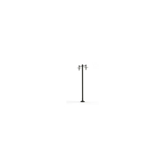 Montana Model 4 Double Arm Opal Glass & Copper Shade Lamp Post with Cast Aluminium Pole