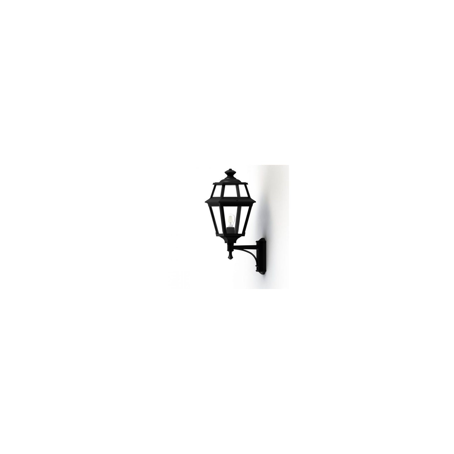 Place Des Vosges 2 Clear Glass Upwards Wall Bracket with Four-Sided Lantern