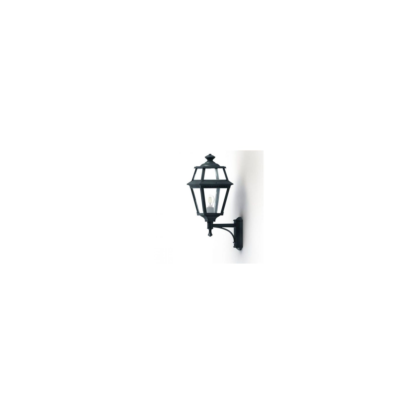 Place Des Vosges 2 Clear Glass Upwards Wall Bracket with Four-Sided Lantern