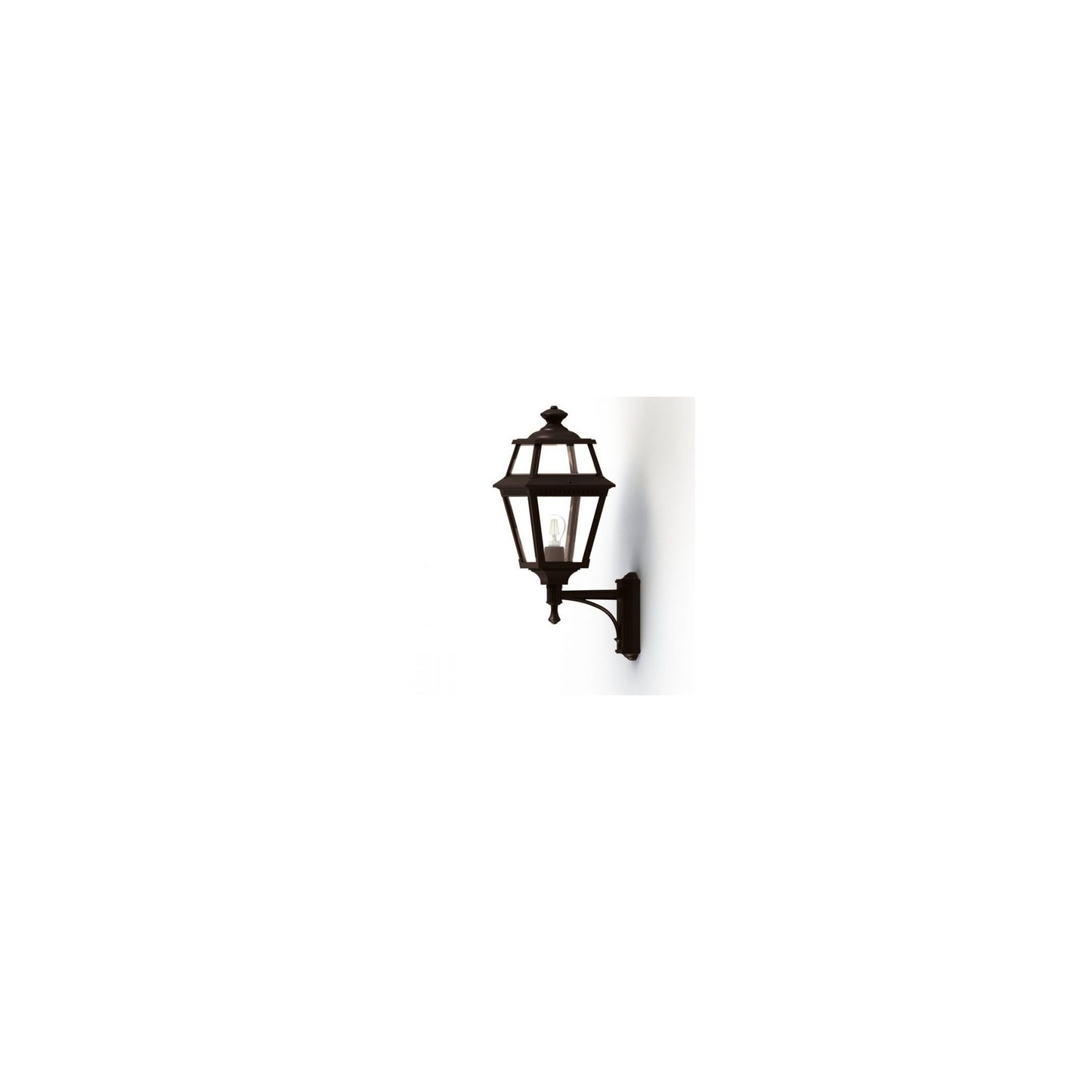 Place Des Vosges 2 Clear Glass Upwards Wall Bracket with Four-Sided Lantern