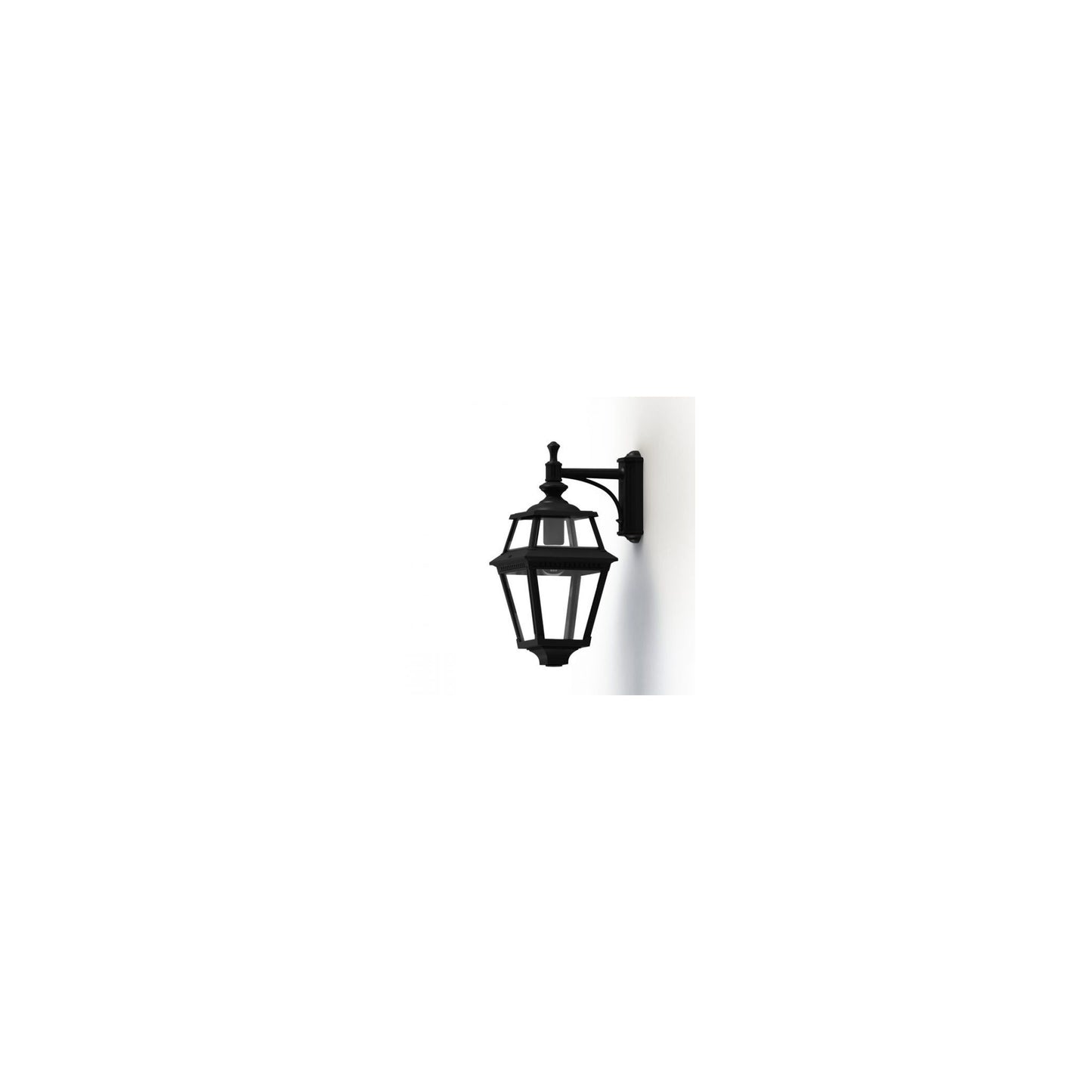 Place Des Vosges 2 Clear Glass Downwards Wall Bracket with Four-Sided Lantern