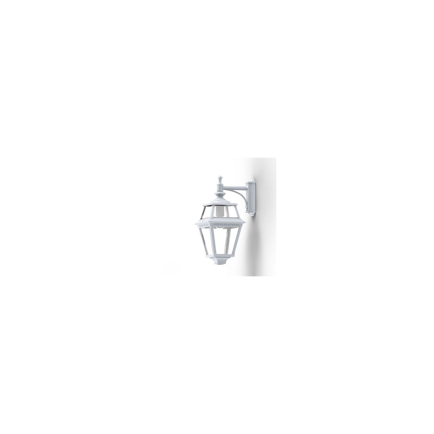 Place Des Vosges 2 Clear Glass Downwards Wall Bracket with Four-Sided Lantern