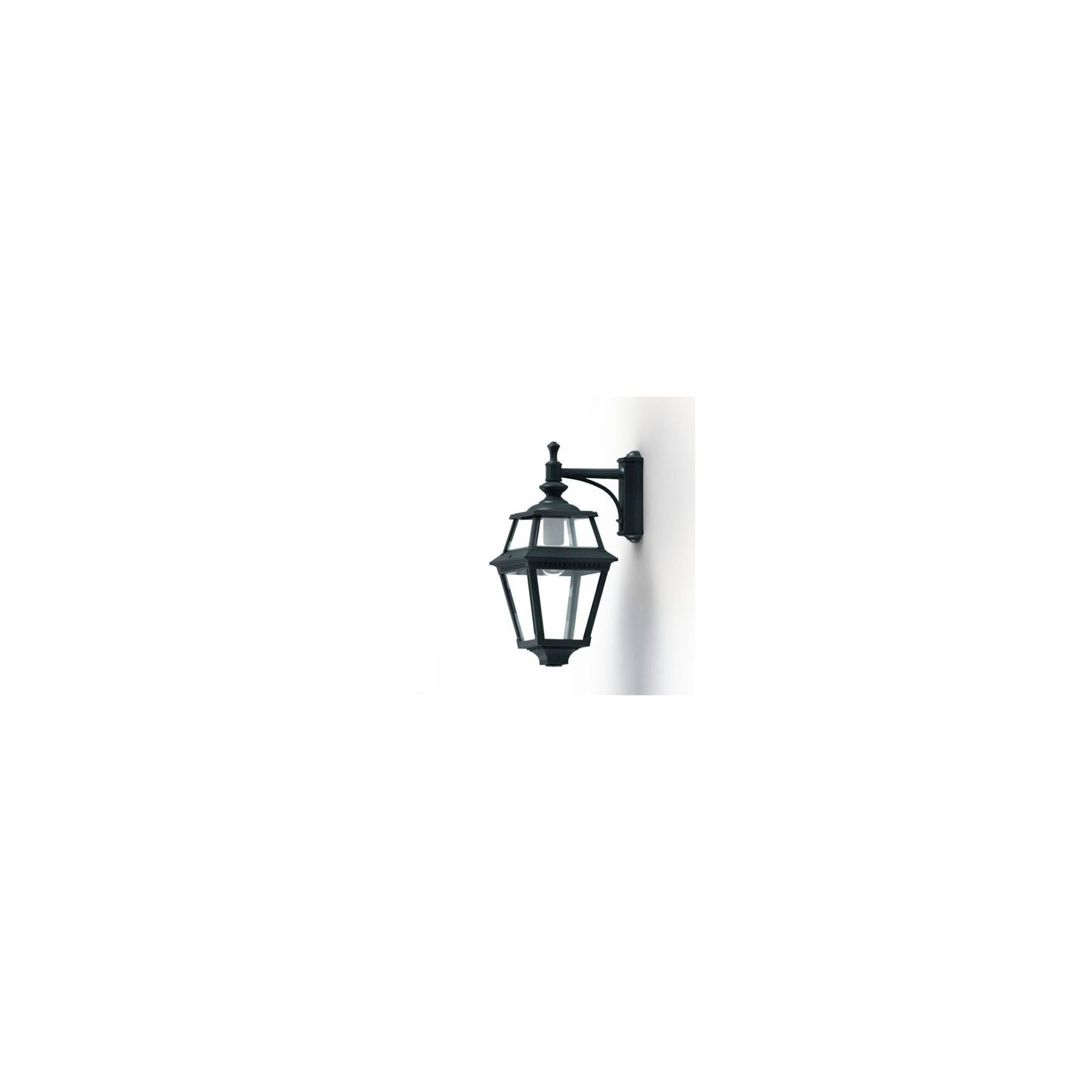 Place Des Vosges 2 Clear Glass Downwards Wall Bracket with Four-Sided Lantern
