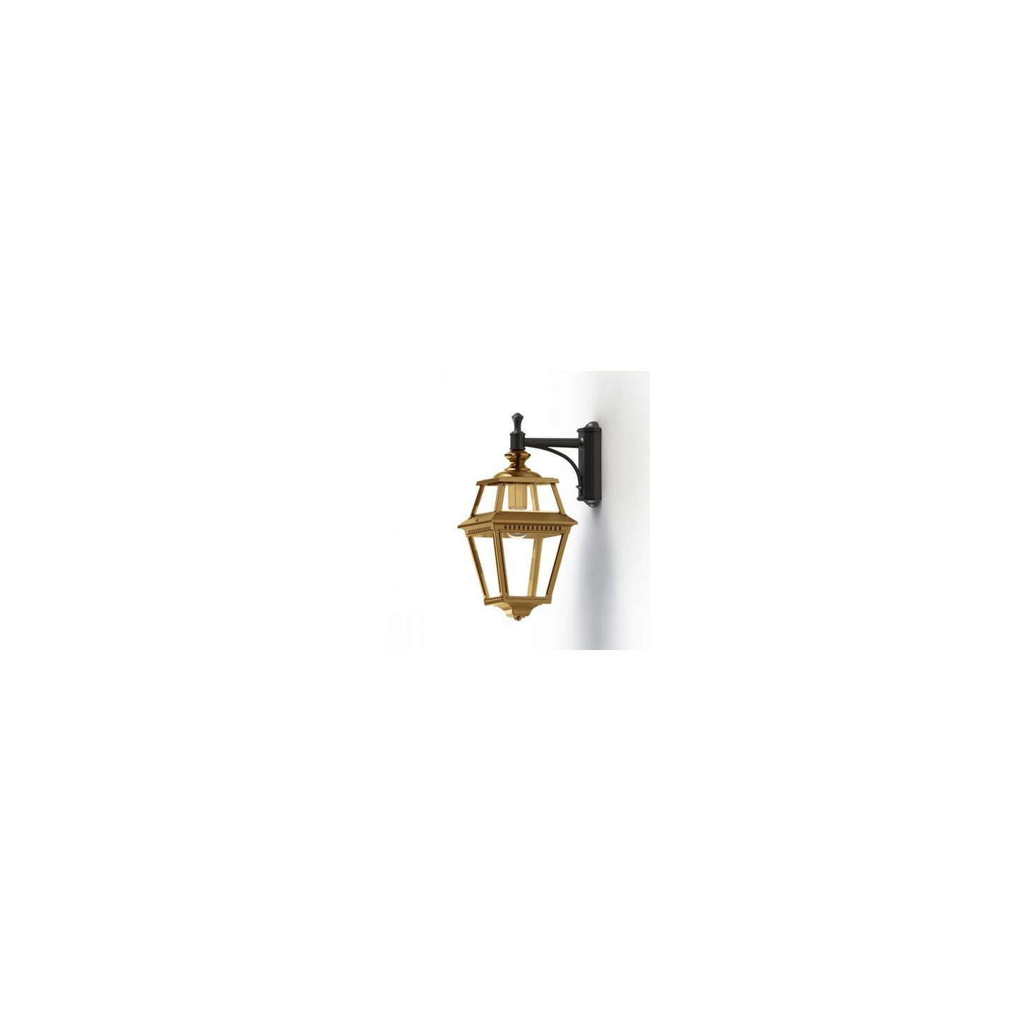 Place Des Vosges 2 Clear Glass Downwards Wall Bracket with Four-Sided Lantern