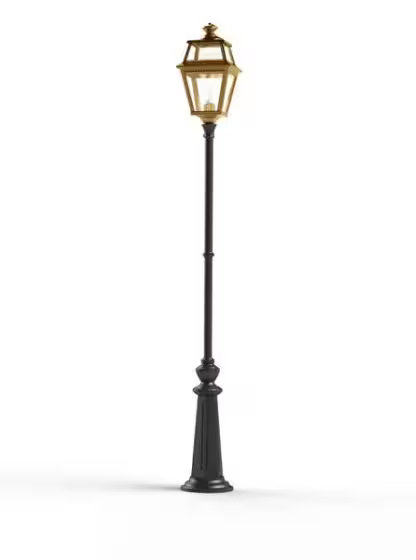 Place Des Vosges 2 Model 8 Large Clear Glass Lamp Post with Minimalist lines style lantern