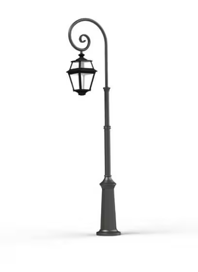 Place Des Vosges 2 Large Clear Glass Swan Neck Lamp Post