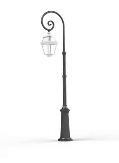 Place Des Vosges 2 Large Clear Glass Swan Neck Lamp Post