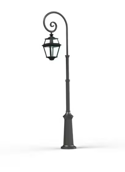 Place Des Vosges 2 Large Clear Glass Swan Neck Lamp Post