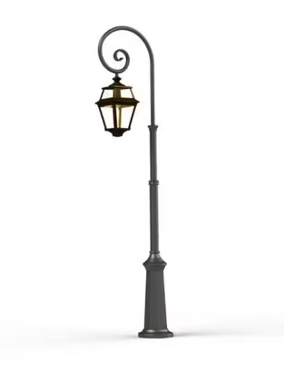 Place Des Vosges 2 Large Clear Glass Swan Neck Lamp Post
