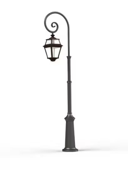 Place Des Vosges 2 Large Clear Glass Swan Neck Lamp Post