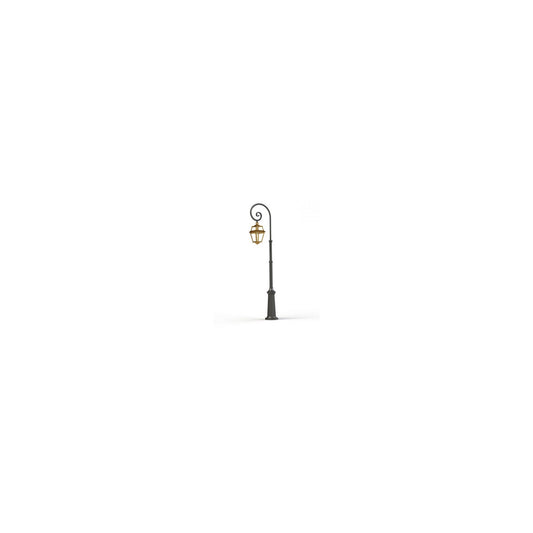 Place Des Vosges 2 Large Clear Glass Swan Neck Lamp Post with Minimalist lines style lantern