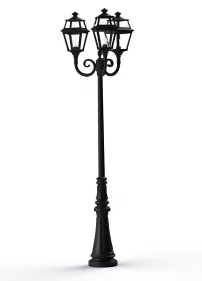 Place Des Vosges 2 Large Three-Arm Clear Glass Lamp Post