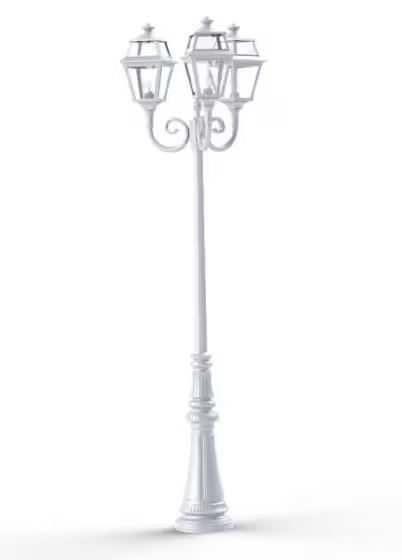 Place Des Vosges 2 Large Three-Arm Clear Glass Lamp Post