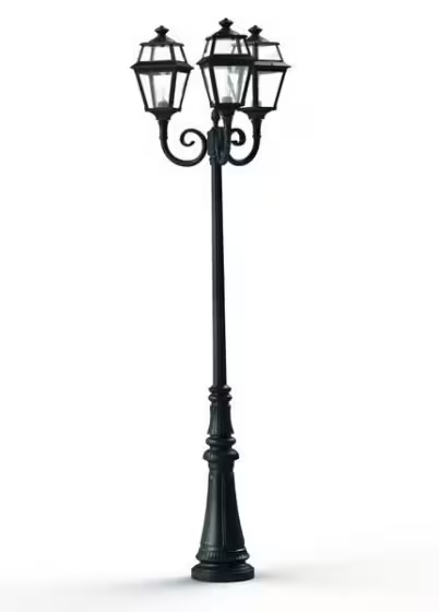 Place Des Vosges 2 Large Three-Arm Clear Glass Lamp Post