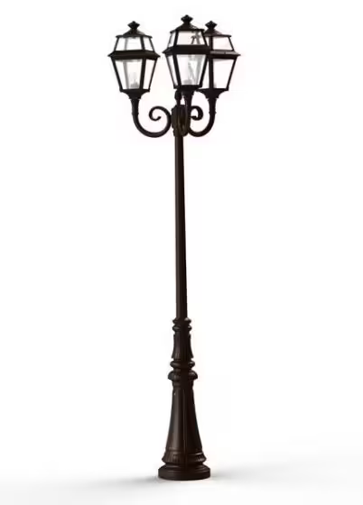 Place Des Vosges 2 Large Three-Arm Clear Glass Lamp Post