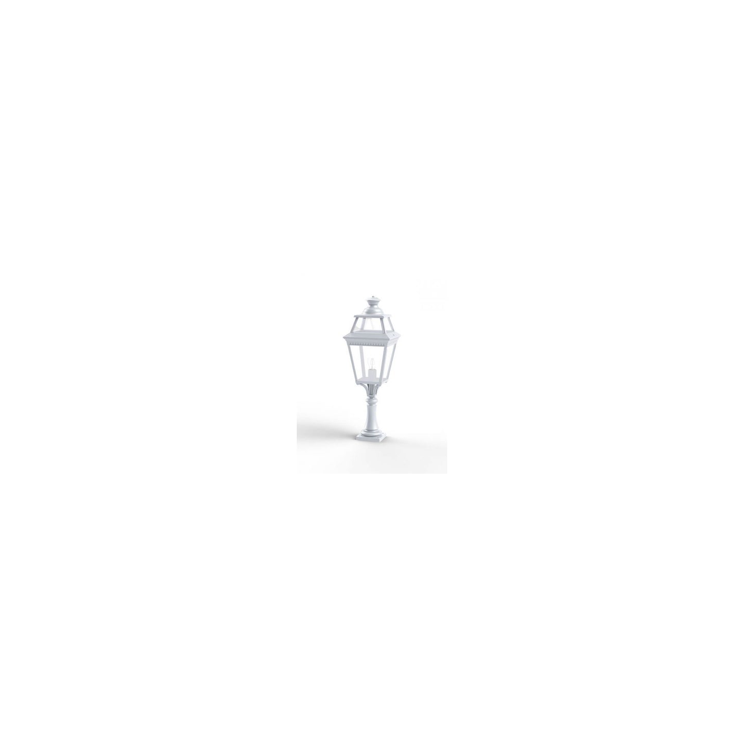Place Des Vosges 3 Small Clear Glass Pedestal with Four-Sided Lantern