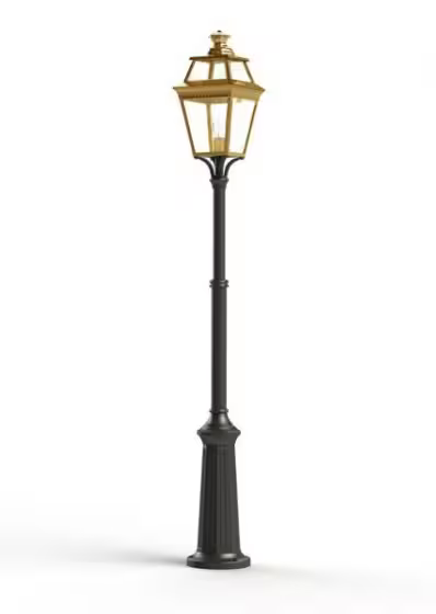 Place Des Vosges 3 Small Clear Glass Lamp Post with Minimalist lines style lantern
