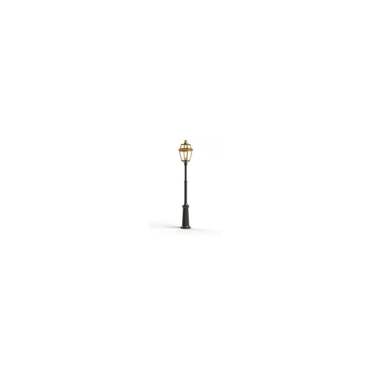 Place Des Vosges 3 Small Clear Glass Lamp Post with Minimalist lines style lantern