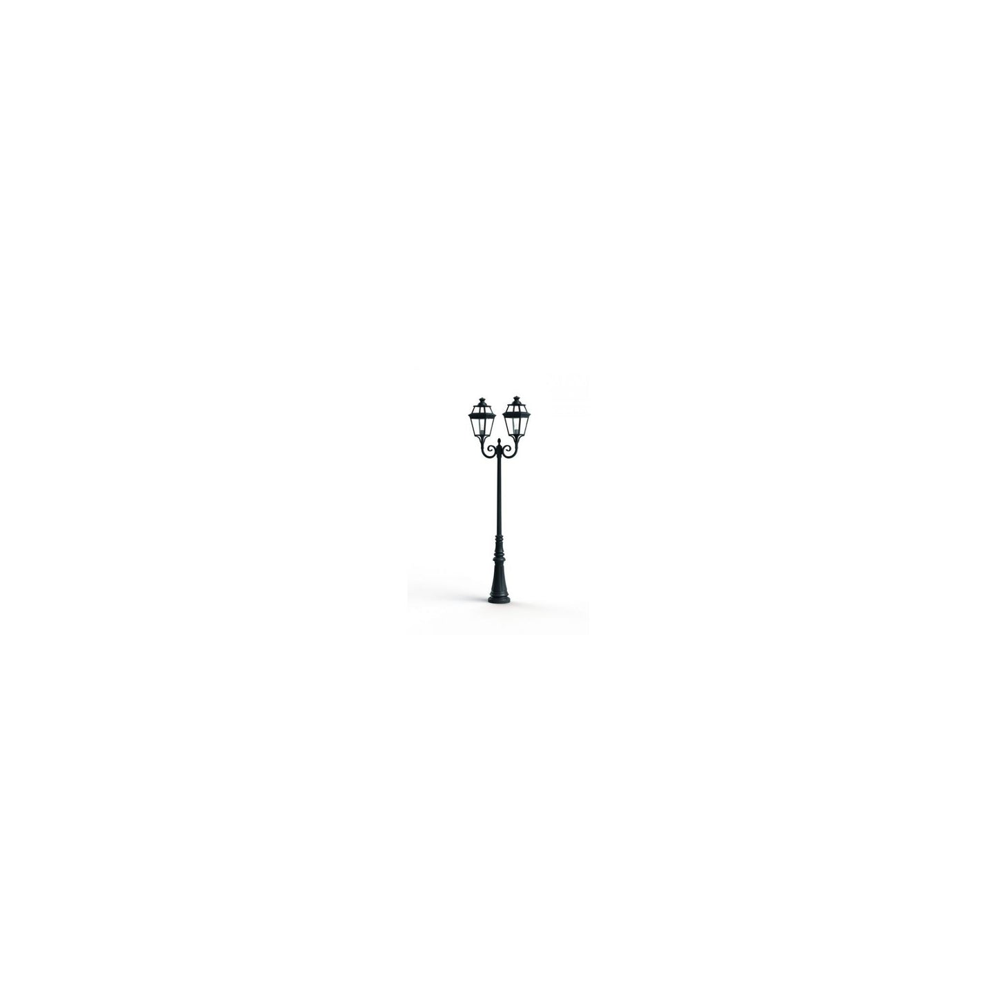 Place Des Vosges 3 Model 7 Large Double Arm Clear Glass Lamp Post with Minimalist lines style lantern