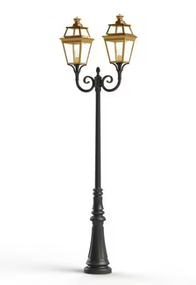 Place Des Vosges 3 Model 7 Large Double Arm Clear Glass Lamp Post