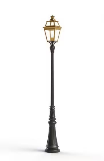 Place Des Vosges 3 Large Clear Glass Lamp Post with Minimalist lines style lantern