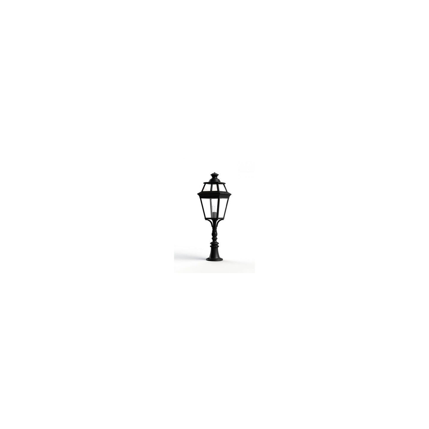 Place Des Vosges 3 Large Clear Glass Padestal with Four-Sided Lantern