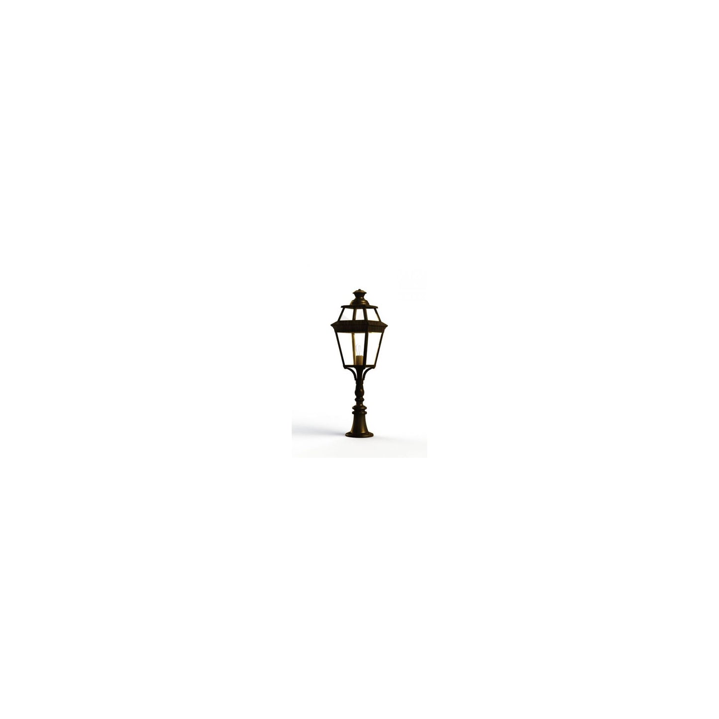 Place Des Vosges 3 Large Clear Glass Padestal with Four-Sided Lantern