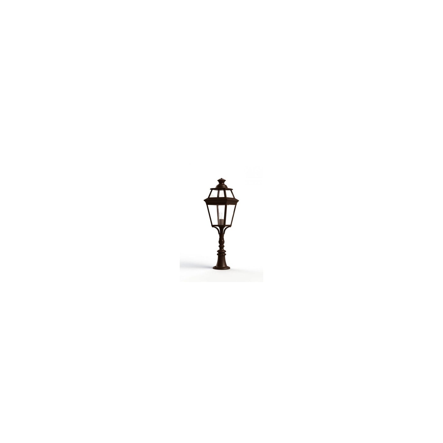 Place Des Vosges 3 Large Clear Glass Padestal with Four-Sided Lantern