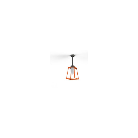 Lampiok Model 2 Small Frosted Glass Lantern with minimalist lines style frame
