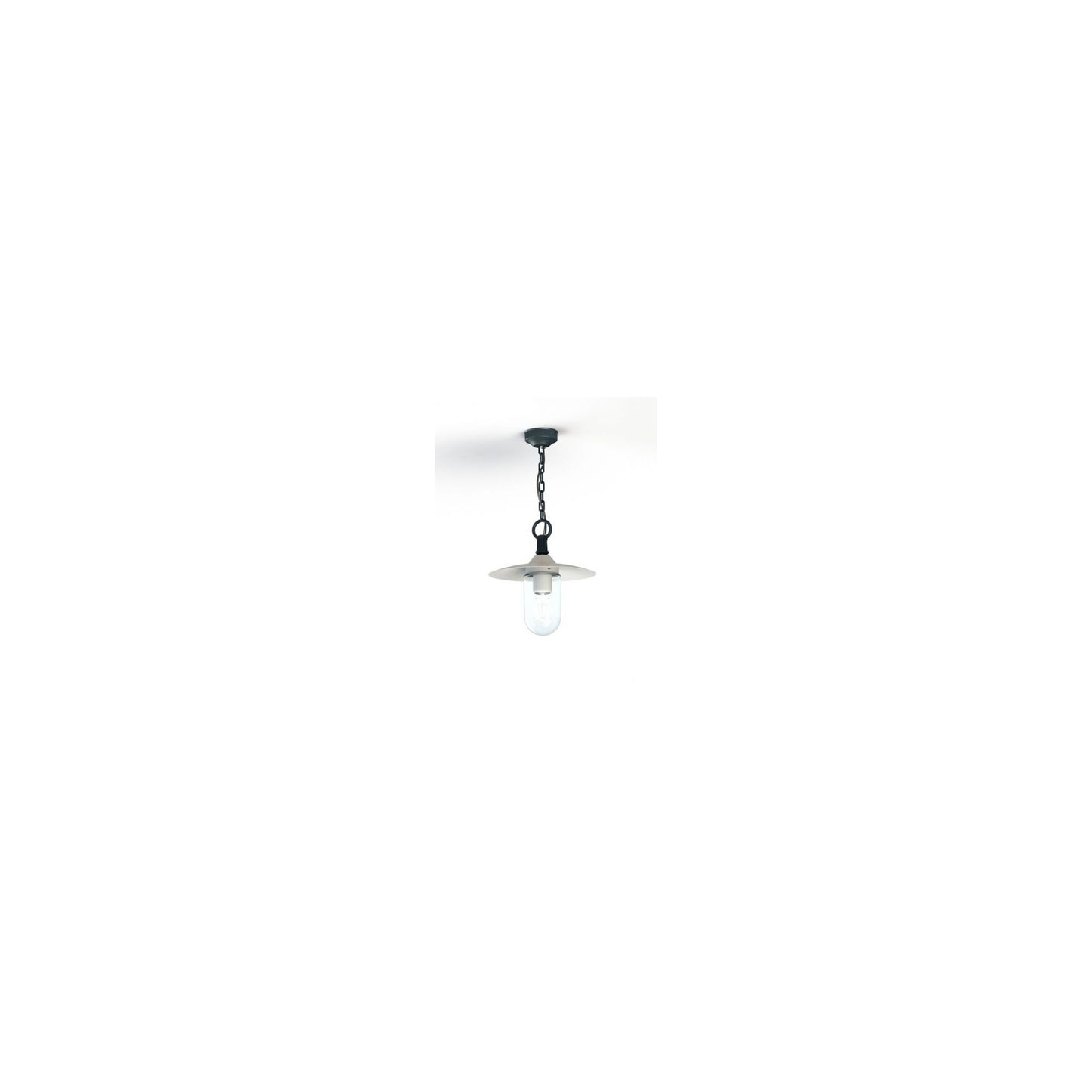 Montana Model 1 Clear Glass & White Shade Pendant with Cast Aluminium Chain